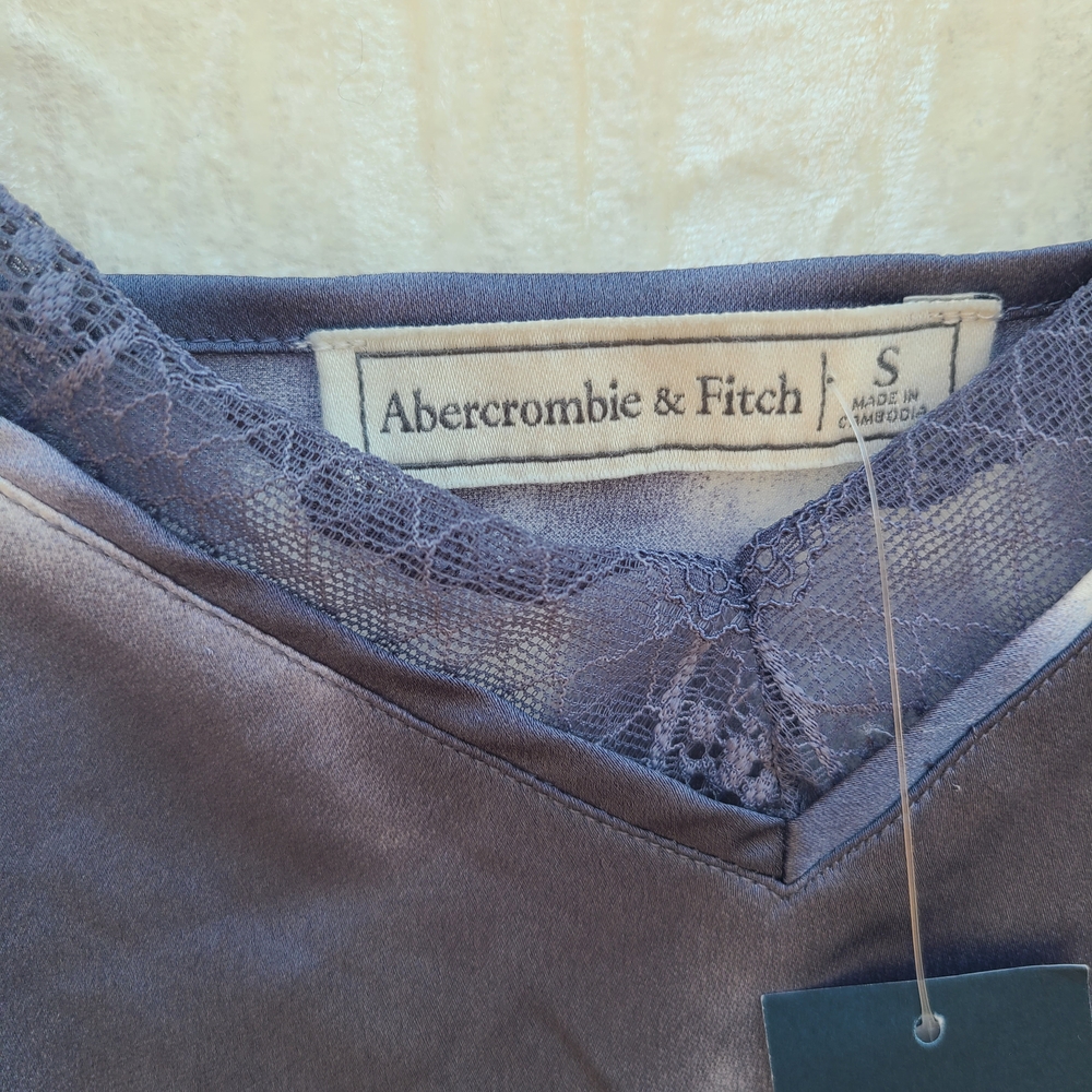 Abercrombie And Fitch Tie-Dye Blue Lace Trim Camisole Bodysuit - Picture 5 of 6